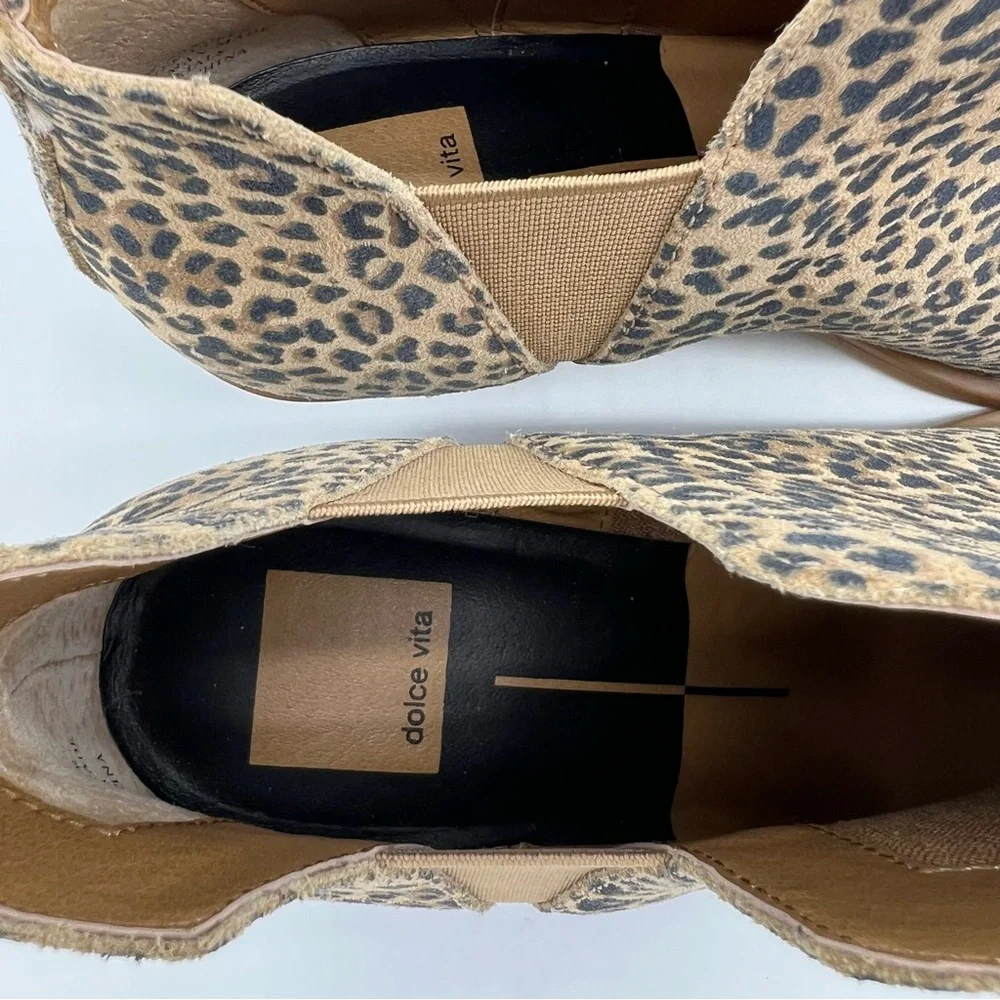 Dolce Vita Samy Leather Leopard Print Pointy Toe Bootie 7.5M - Picture 9 of 13
